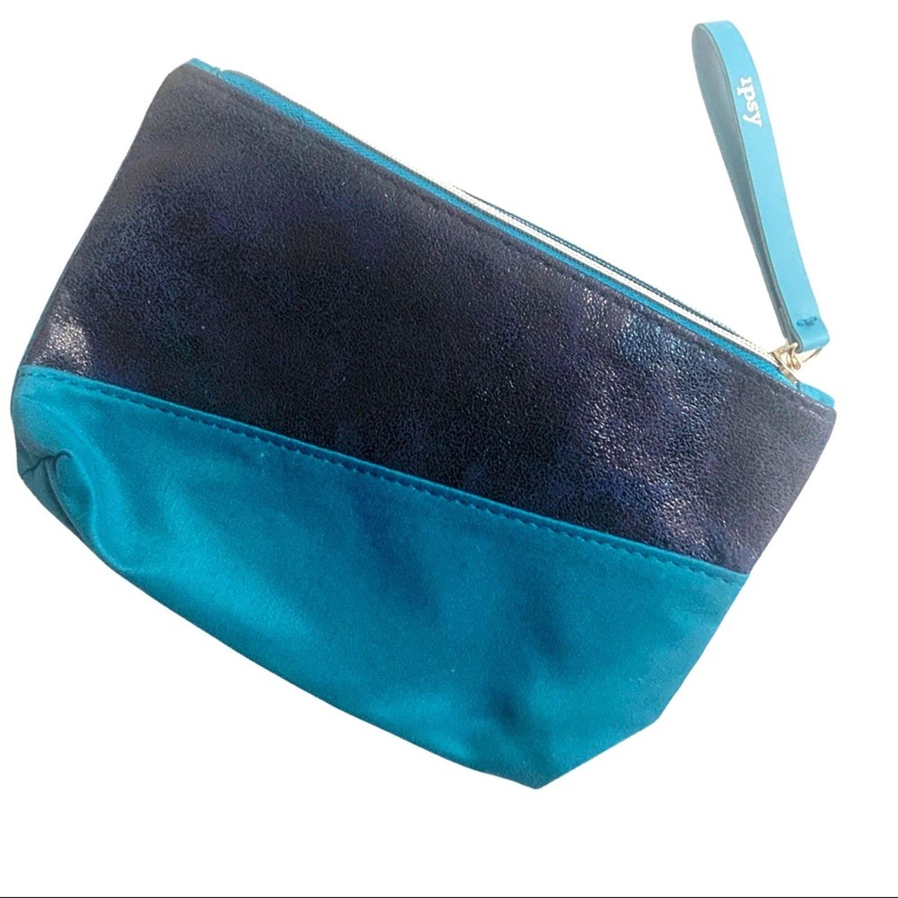 IPSY Royal Navy Blue Shimmery Makeup Cosmetic Bag Tote Women’s Accessory